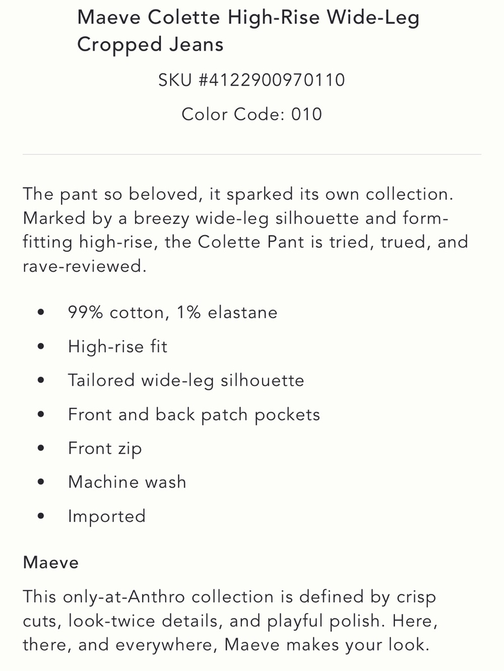Maeve The Colette White Cropped Wide-Leg Jeans - Picture 4 of 12